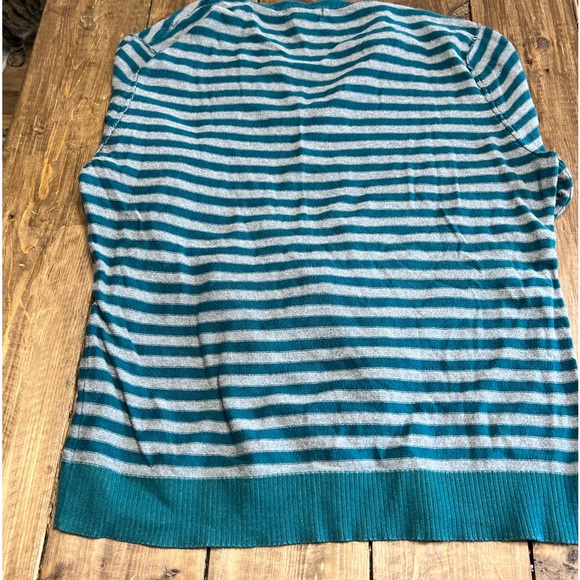 INC green and gray stripped sweater - Picture 2 of 2